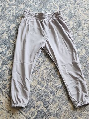 Kids Light Gray Elastic-Waist Jogger Pants